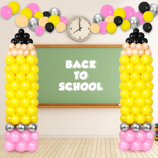 2 Sets Back to School Balloon Column Stand Kit with 205pcs Balloons